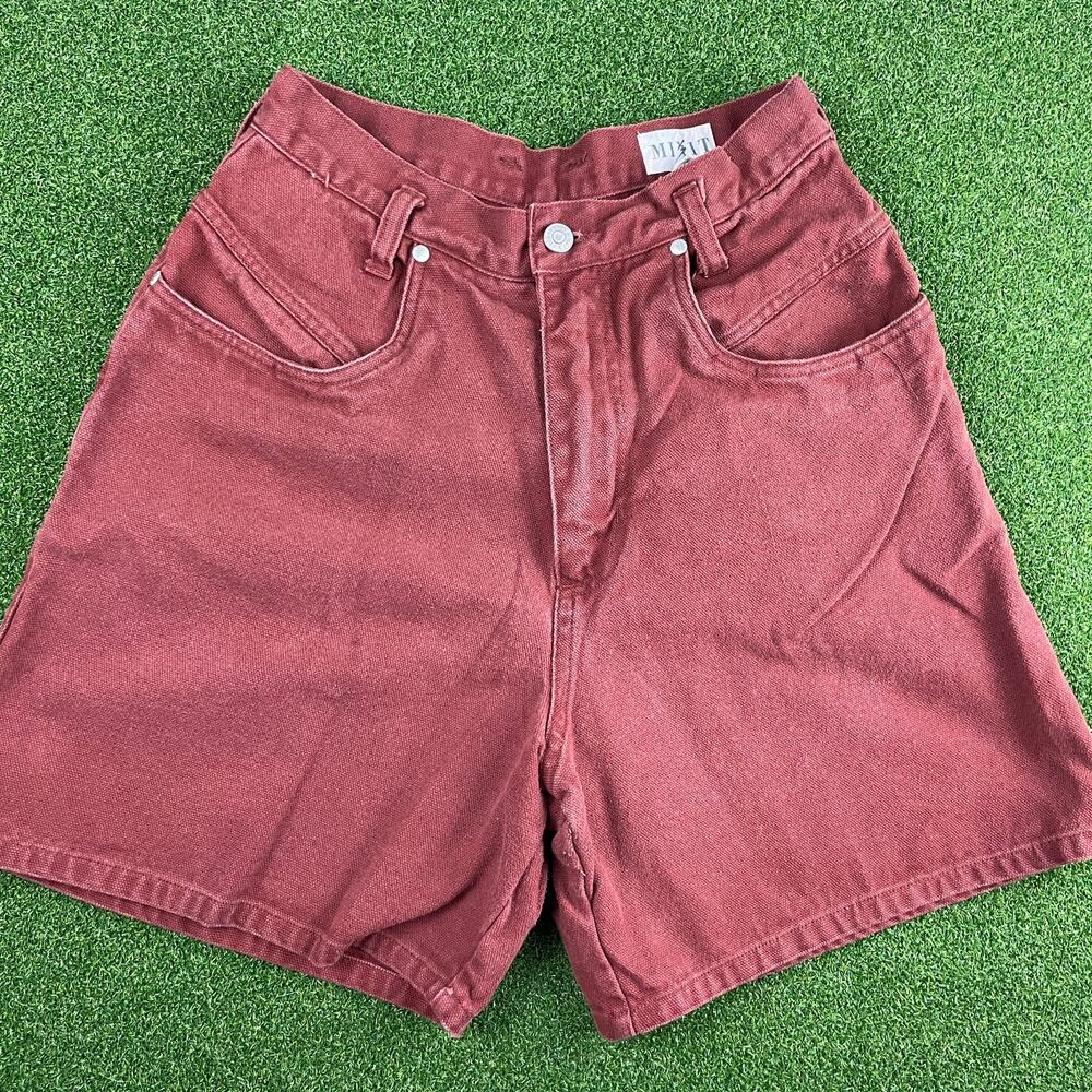 Vintage 90s Y2K Mix It Red Orange High Waisted Mom Shorts Sz 9/10